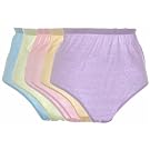 Womens/Ladies 100% Cotton Full Underwear Briefs in 2 Options (Pack of 6)