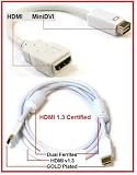 Premium Mini-DVI to HDMI adapter with 6 ft Premium HDMI cable VALUED PACK for iMac (Intel Core Duo), MacBook, PowerBook G4