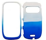 Nokia C7 Leather Finish Two Tone, White and Blue Hard Case/Cover/Faceplate/ ....