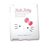 Hello kitty white head leather hard back case for ipad 2