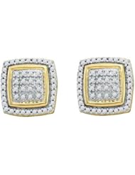 10KT Yellow Gold 0.28 CTW Diamond Micro Pave Earrings