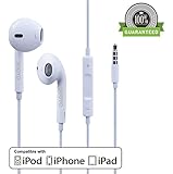 Earphone,SOOYO(TM) Earphones/Earbuds/Headphones with Remote Control and Mic, Premium Quality Sound and New Design Stereo-Made for iPhone | iPod | Android Smartphone | MP3/MP4 Players (White)
