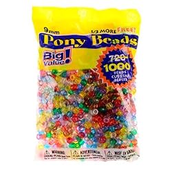 Pony Bead, Multi Trans 9mm, 1000pc
