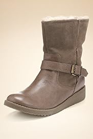 Footglove Fashion Leather Fur Lined Biker Boots