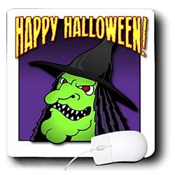 Mark Grace HALLOWEEN witch - WITCH happy halloween 1 on white with gradient - Mouse Pads