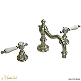 【Matilda】スパニッシュ・キャッスルCL（ニッケル） / Spanish Castle CL #BN ネオ・アンティーク水栓 シルバー色 洗面用8インチ・2ハンドル混合栓 3ホール・クラシック蛇