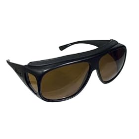 Click here to buy Aviator Large Fit Over Sunglasses Black Frames Amber Lenses by Maxi-Aids.