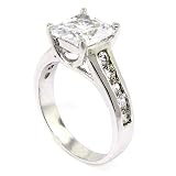 Classic Engagement Ring w/Square Radiant White CZ