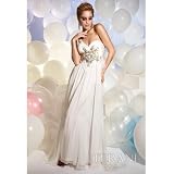 Terani Couture Junior Girls Ivory Size 2-16 Chiffon Elegant Prom Dress