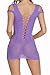 FIYOTE Women Sexy Net See Through Chemise Teddy Lingerie Mesh Mini Chemise (One Size, Orchid)