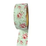 Dress My Cupcake DMC41WT369 Washi Decorative Tape for Gifts and Favors, English Tea Aqua/Pink Floral