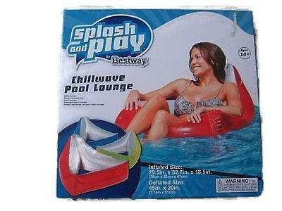 Splash and Play Chillwave Swimming Pool Lounge Floating Raft Seat