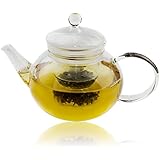UEndure Tea Infuser Glass Teapot for Loose Leaf Tea, Tea Kettle with Strainer, Perfect for High Tea or an Afternoon Tea Party, Great with Green, Rooibos & Herbal Teas, 27 oz