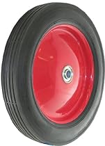 Shepherd Hardware 9584 12-Inch Semi-Pneumatic Rubber Tire, Steel Hub with Ball Bearings, Ribbed Tread, 1/2-Inch Bore Centered Axle
