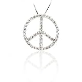 14k Gold Peace Sign Pendant with 0.50ct tw HI I Quality Diamonds. Chain Included 14k Gold Peace Sign Pendant with 0.50ct tw HI I Quality Diamonds. Chain Included