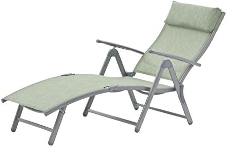 Transcontinental Group Havana Avocado Lounger with Pillow and Steel Frame, Green