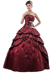 Strapless  Cocktail Sequined Pleated Beaded Lace-Up Polyester/Taffeta  Ball Gown Evening Dress/Prom Dress/Party Dress/Wedding Dress 