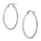 Stainless Steel Round Hoop Earrings