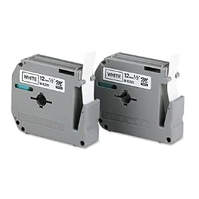 Brother M2312PK 1/2" Black on White Label Tape 2 Pack