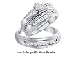 14k. Gold Stunning 3 Pc. Genuine .43 Ctw. Diamond Wedding Set for Him and Her