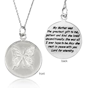 Loss of Mother Memorial Necklace, Sterling Silver