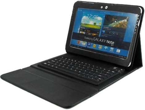 Worldshopping Wireless Bluetooth Keyboard PU Leather Stand Case for Samsung Galaxy Note 10.1 N8000 N8010 N8013 Tablet with Free Accessory- Black