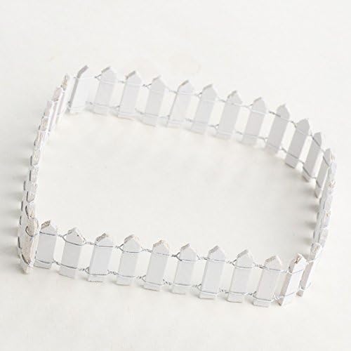 Group of 4 Miniature White Wooden Picket Fences