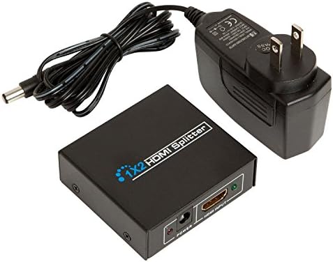 WEIAY HDMI Splitter 1 in 2 Out Full HD 1080P HDMI 2 Way Splitter Support 3D Powered by AC Adapter Work with PS3/ XBOX360 /DVD Blu-ray