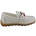 DADAWEN Boy's Girl's Classic Slip-on Loafers Oxford Flat Shoes White US Size 7 M Toddler