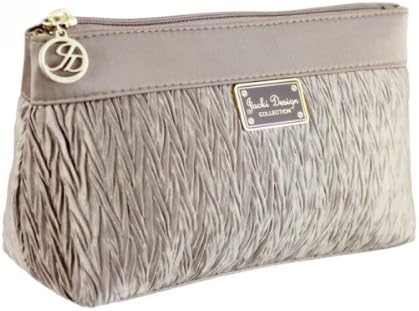 Vintage Allure Flat Cosmetic Bag-ABC33061- Dimensions 8.66 x 5.51 x 2.55 (champagne)