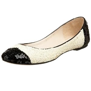 All Black Sequined Cap-Toe Flat