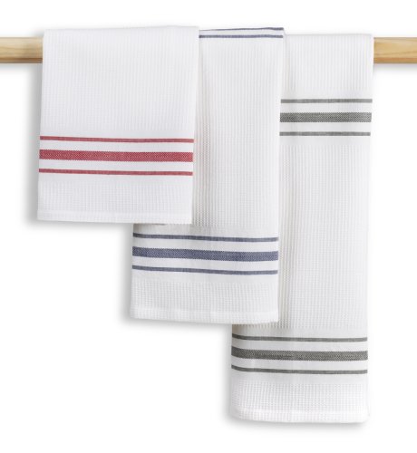 3 Pure Cotton Woven Stripe Tea Towels