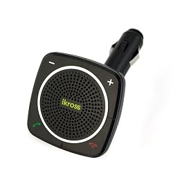 iKross Bluetooth Speaker Phone Handsfree Car Kit with USB Charger Port For Smartphone, Cell Phone, Tablet, Blackberry, iPhone and More