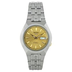 Seiko Men's SNK303K Stainless Steel Analog with Gold Dial Watch