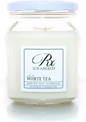 RxCandles 100% Soy Candle, White Tea, Large 12.5 Ounce Jar
