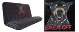 Car Truck SUV Rottweiler Back Off Print Rear Bench or Small Truck Seat Covers Black 2 piece Universal Print Vehicle Seatcovers