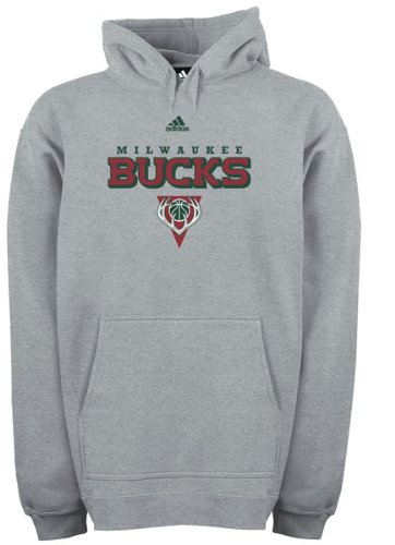 Milwaukee Bucks Grey adidas True Fleece Hooded Sweatshirt