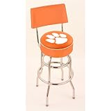 Clemson Tigers 25 Double-Ring Swivel Bar Stool with seat back