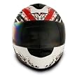 VCAN V136 Full-Face Helmet (Red, X-Large)