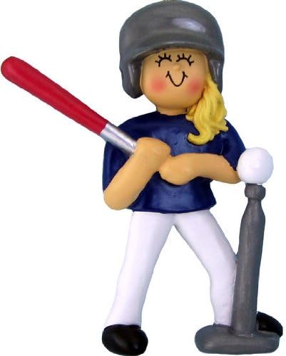 Tee Ball: Female Blonde Personalized Ornament