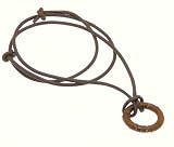 Neptune Giftware Mens Surf Surfer Dark Brown Leather Cord Necklace / Leather Choker / Leather Necklace With Leather Covered Pendant - 06