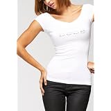 bebe Bebe Logo Double V-neck Tee
