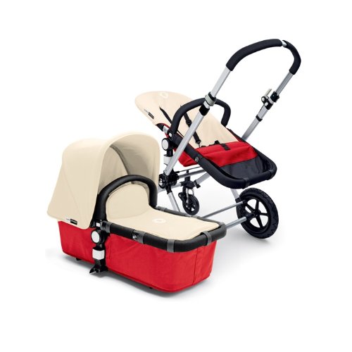 Buy Bugaboo 2011 Cameleon Stroller - Red Base/Off White Canvas Tailored Fabric Set Best Price.