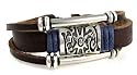 Leather Medallion Zen Bracelet, Fits 6 to 9 Inch Wrists. Gift Box