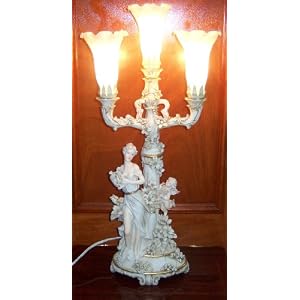 Vintage Style Lady Guardian Angel Themed Table Lampshade -- 28