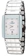 Oniss #ON318-M Men's Classic Silver Trim Rectangular White Ceramic Watch