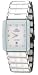 Oniss #ON318-M Men's Classic Silver Trim Rectangular White Ceramic Watch