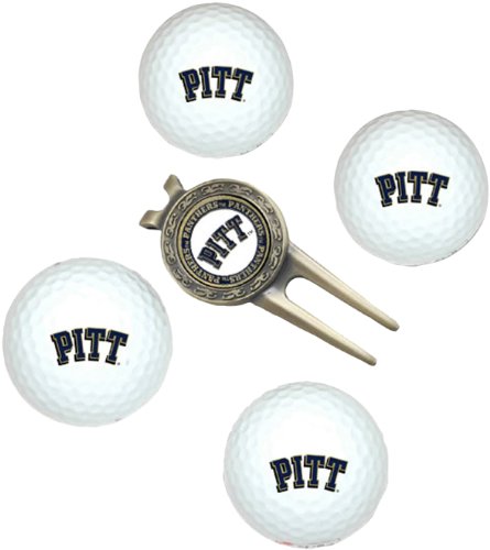 Pittsburgh Panthers Pack Of 4 Golf Balls And Divet Tool Gift Set From Team Golf