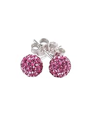 SilveRado(tm) RSR018-2 Earrings Bling Bling Pink Bead / Charm