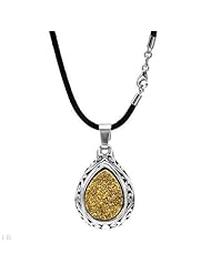 Synthetic Leather Simulated Gems Ladies Necklace. Length 18 in. Total Item weight 9.7 g.